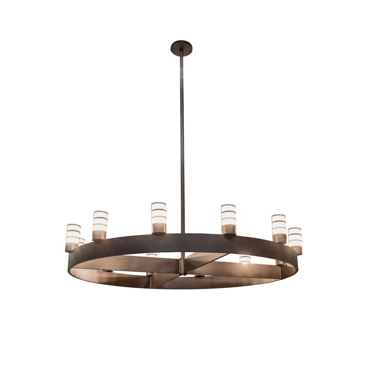 Molle Cilindro 12 - Light Dimmable Wagon Wheel Chandelier